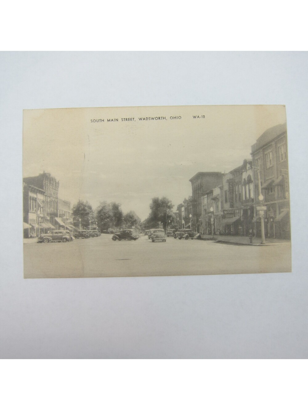Postcard Wadsworth Ohio South Main Street Photo Vintage Litho Print UNPOSTED